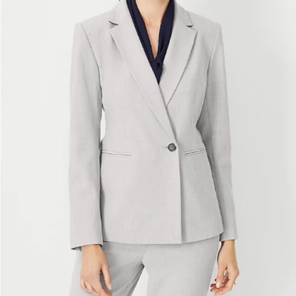 NWT Ann Taylor double breast gray melange blazer 6P